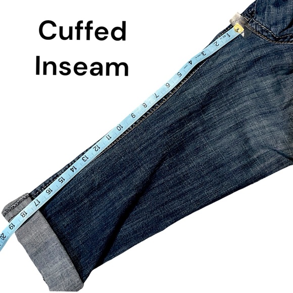 Malibu Women's Juniors Size 5 Blue Cropped Distressed Dark Stretch Denim Jeans - Picture 14 of 15